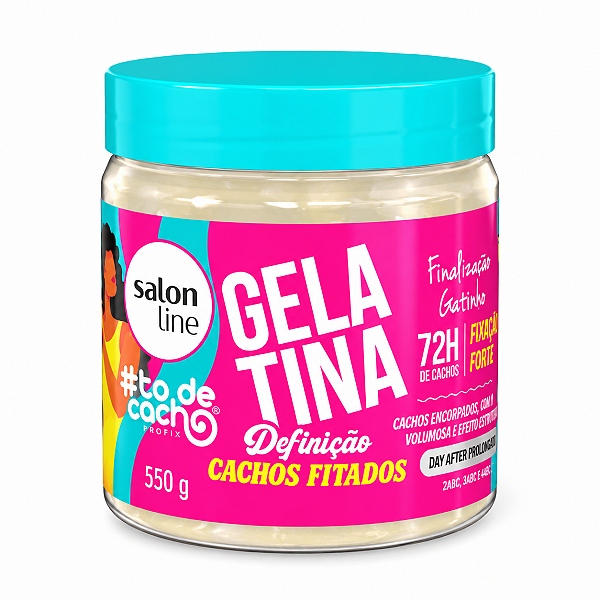 Gelatina Salon Line #todecacho Definição Cachos Fitados Finalização Gatinho Fixação Forte 550g