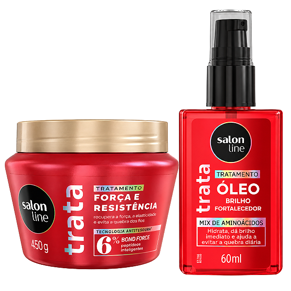 Kit Salon Line Trata Força e Resistência: Máscara 450g e Óleo 60ml