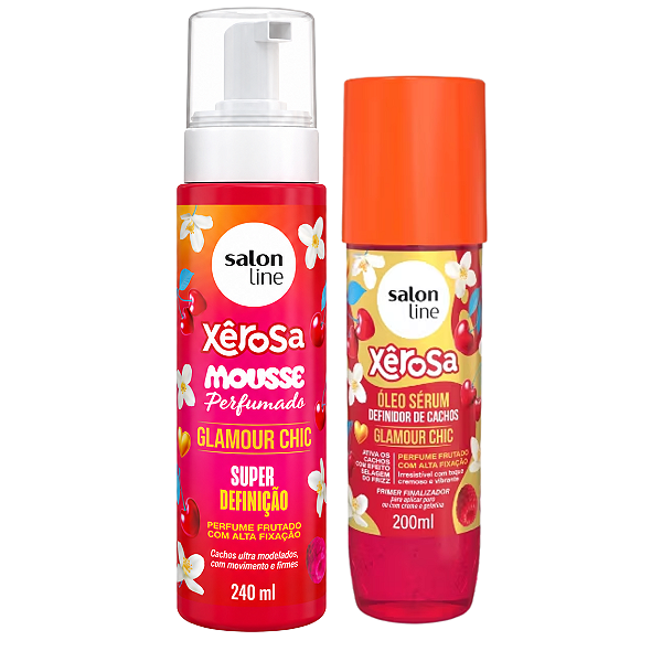 Kit Salon Line Xêrosa Glamour Chic: Mousse Perfumado 240ml e Óleo Sérum 200ml