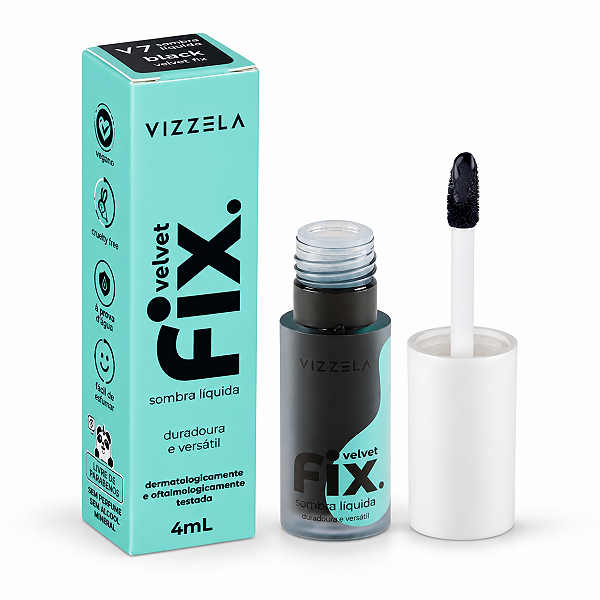 Sombra Líquida Vizzela Fix Velvet Black 4ml