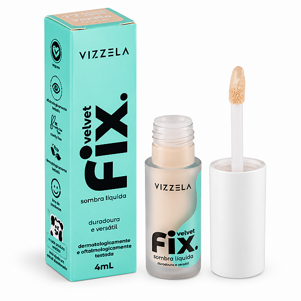 Sombra Líquida Vizzela Fix Velvet Vanilla 4ml