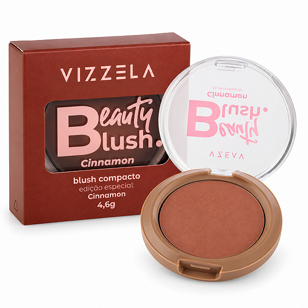 Blush Compacto Vizzela Beauty Blush Cinnamon 4,6g