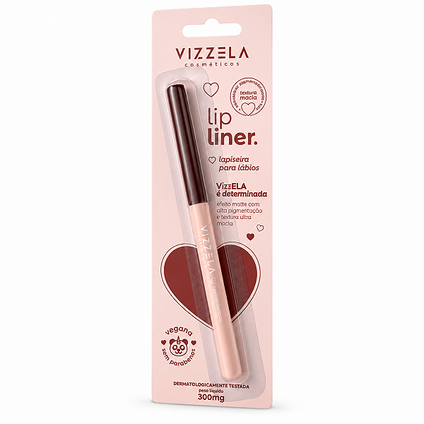 Lapiseira Para Lábios Vizzela Lip Liner 08 Determinada