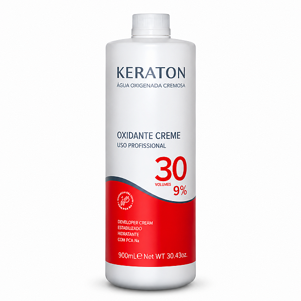 Água Oxigenada Cremosa Keraton 30 Volumes 9% Oxidante Creme 900ml