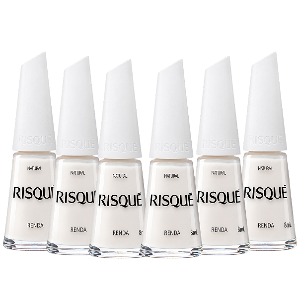 Kit Com 6 Esmalte Natural Risque Renda 8ml