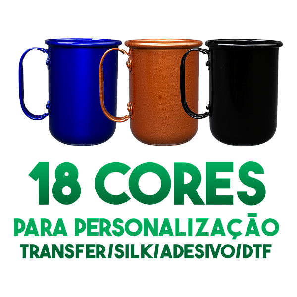 Caneca de alumínio lisa para Transfer/Silk/DTF, outros - 390ml