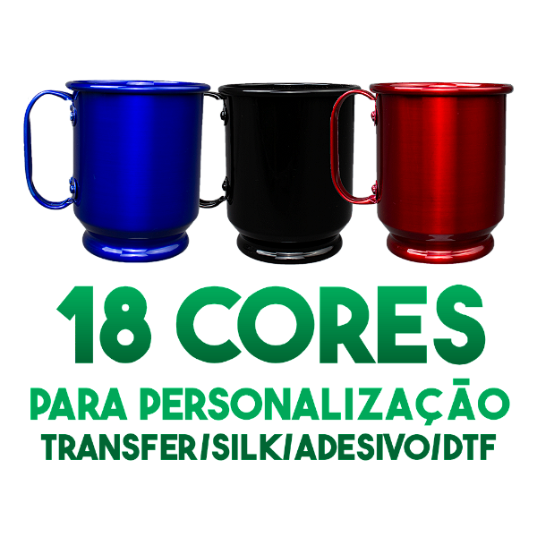 Caneca de alumínio lisa para Transfer/Silk/DTF, outros - 510ml
