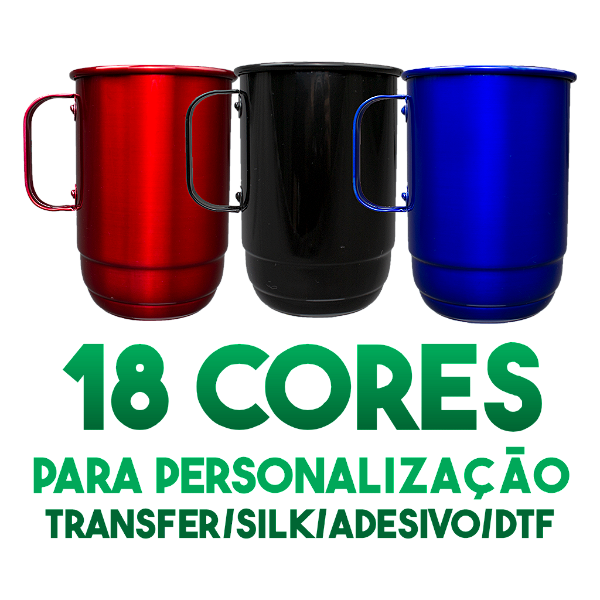 Caneca de alumínio lisa para Transfer/Silk/DTF, outros - 850ml
