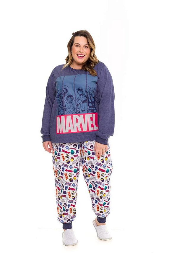Pijama Plus Sizes Da Marvel Feminino