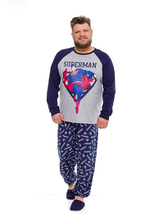 Pijama Masculino Plus Sizes Do Superman