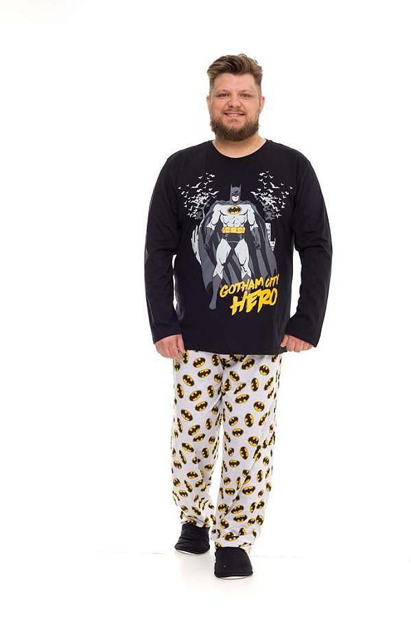 Pijama Masculino Plus Sizes Do Batman