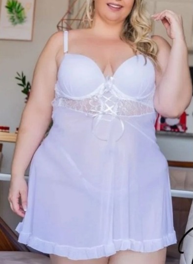 CAMISOLA PLUS SIZE DETALHE EM RENDA DAMOR