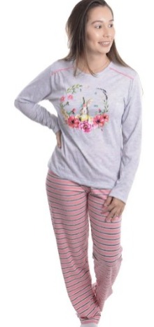 Pijama Feminino Aconchego Meia Malha Victory