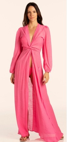 VESTIDO DE MAGA LONGA LISO