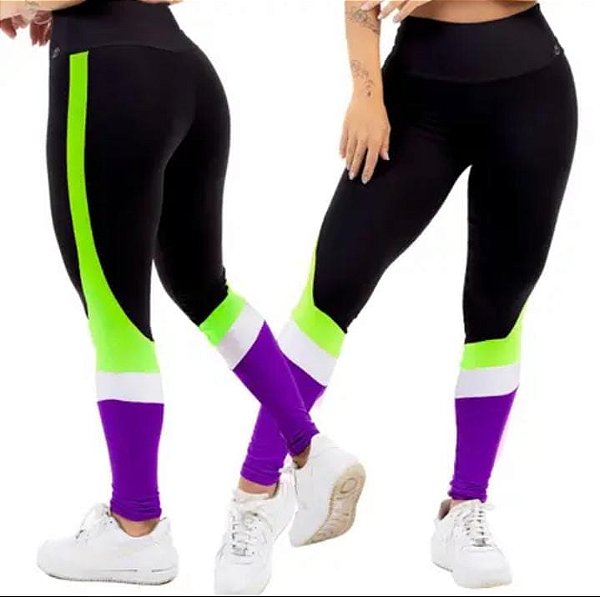 calça Levanta Bumbum Sports Fitness C/ Recortes Estiloso
