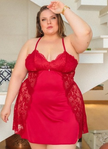 CAMISOLA SENSUAL EM LIGANETE E RENDA