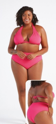 conjunto de biquini cortininha plus size  Liso