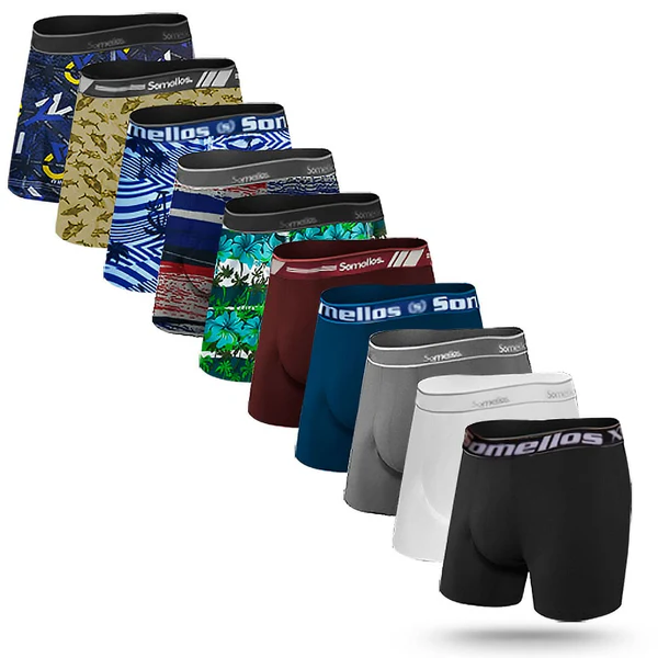 CUECA BOX DE POLIESTER KIT COM 10 CORES VEREADAS