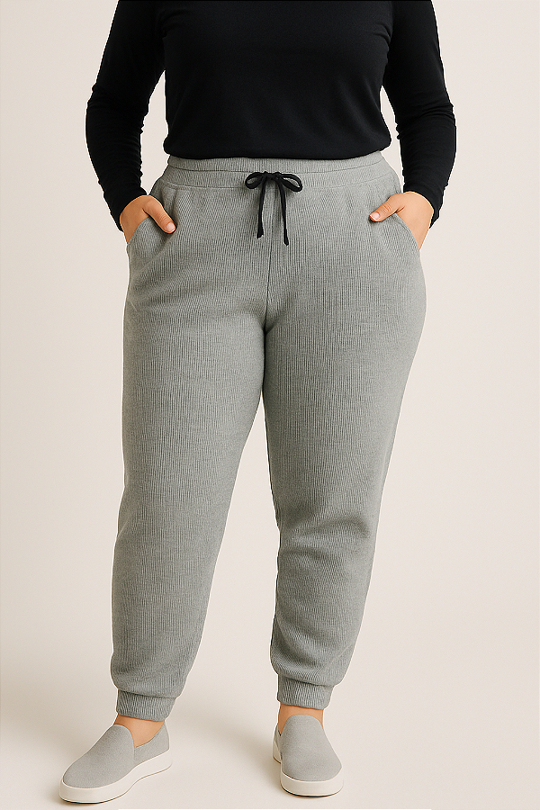 Calça jogger em veludo com elastano