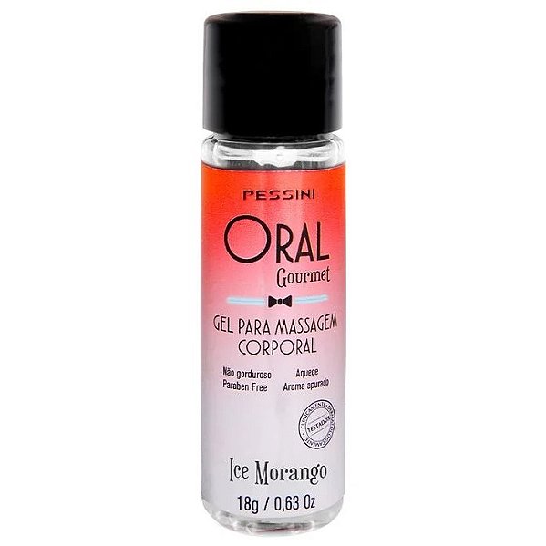 Gel Comestível Oral Gourmet Ice Morango 18g Pessini
