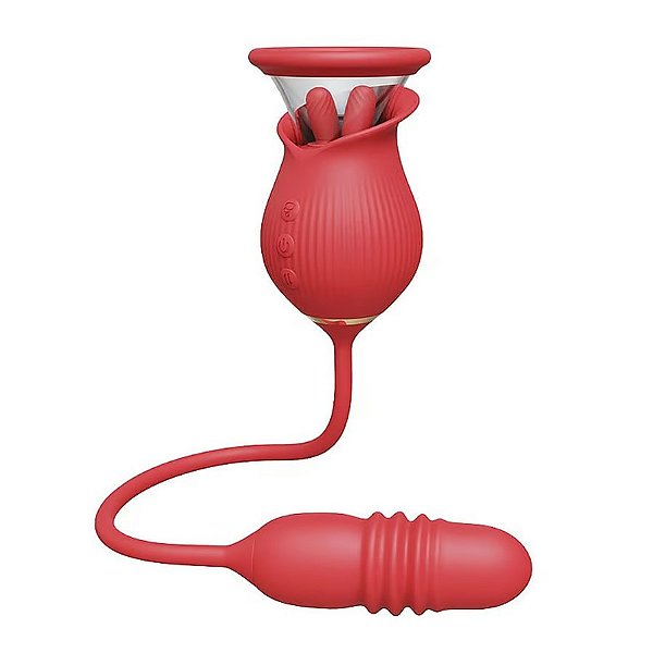Vibrador com Sugador de Clitóris Abigail Formato De Rosa Sexy Import