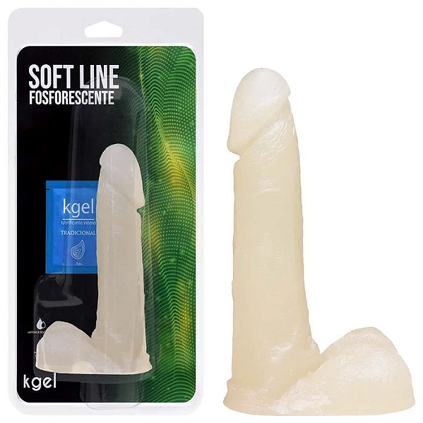 Pênis Borracha Saco Fosforescente 17,5x3,8cm Kgel