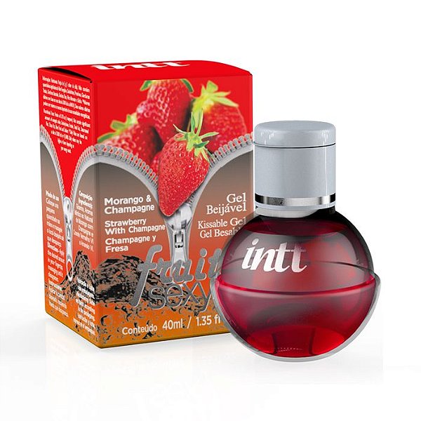 Fruit Sexy Gel Beijável para massagem sabor Morango com Champagne