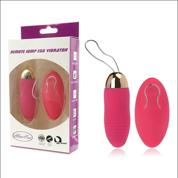 Remote Jump Egg Vibrator - Bullet Revestidos em Silicone com 10 Modos de Vibração e Controle Wireless Sem Fio - Rosa