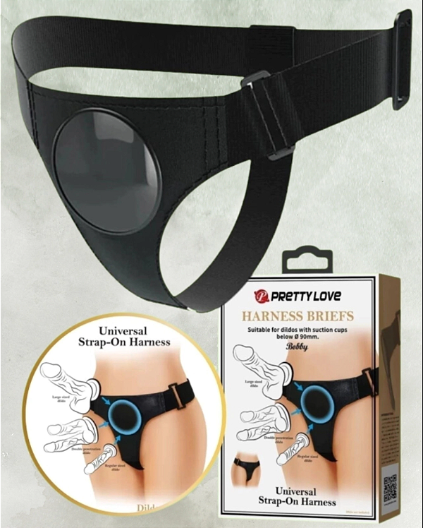 CINTA COM BASE PARA PÊNIS COM VENTOSA - HARNESS BRIEFS