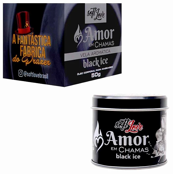 Amor Em Chamas Vela Aromática 50G Soft Love Black Ice
