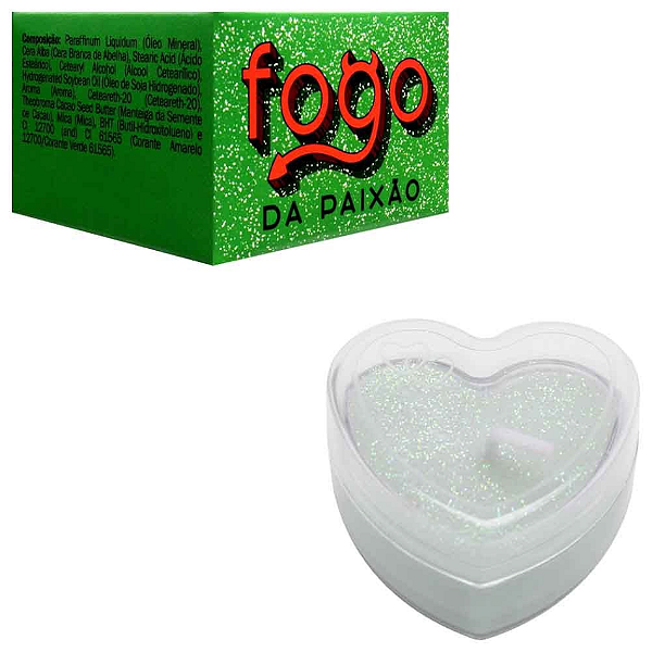 Vela Fogo Da Paixão Com Glitter 20G Sexy Fantasy Maça Verde