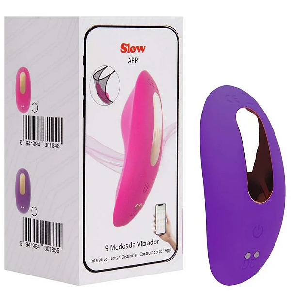 Vibrador De Calcinha Via App 9 Modos Slow Lilás