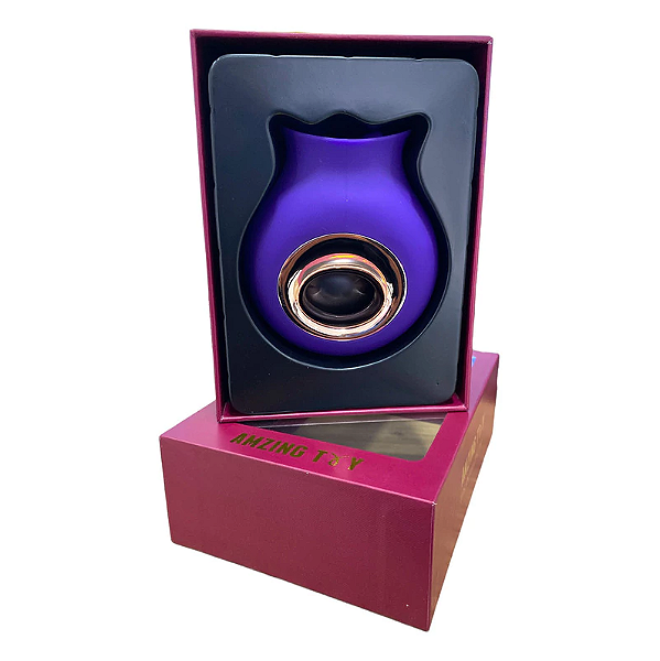Vibrador Recarregável com Língua Estimuladora, 9 Modos de Vibração e Alça - Amzing TY - Roxo