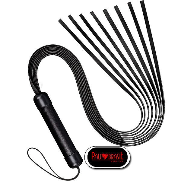 Chicote Preto 8 tiras - 40cm