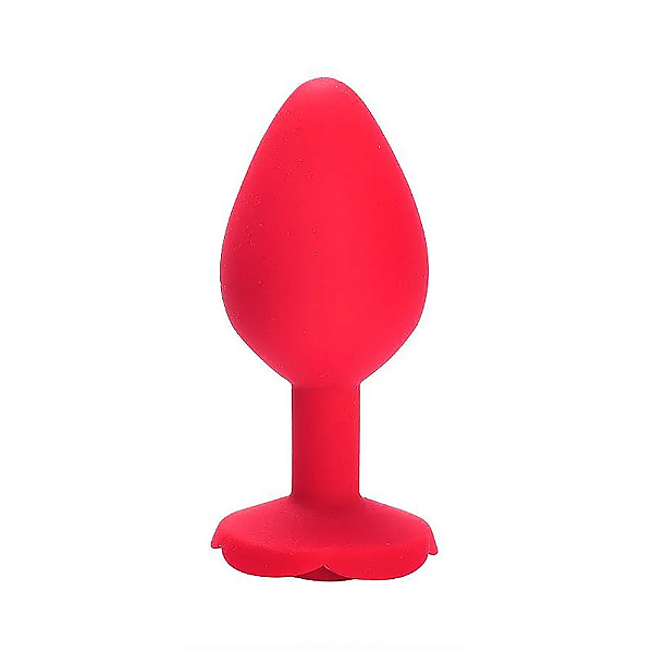 Plug Anal em Silicone Formato de Rosa M 8,5 x 3,5 cm