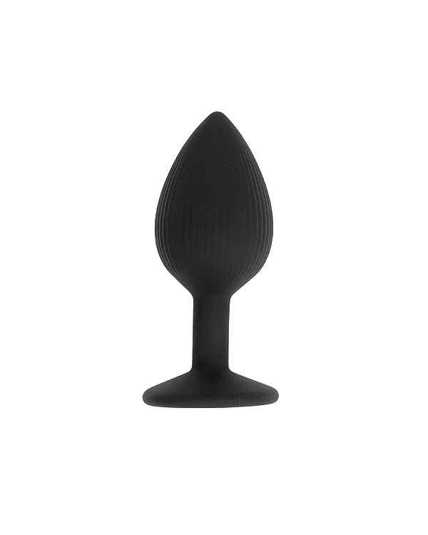 Plug Anal Médio Preto de Silicone Stretch