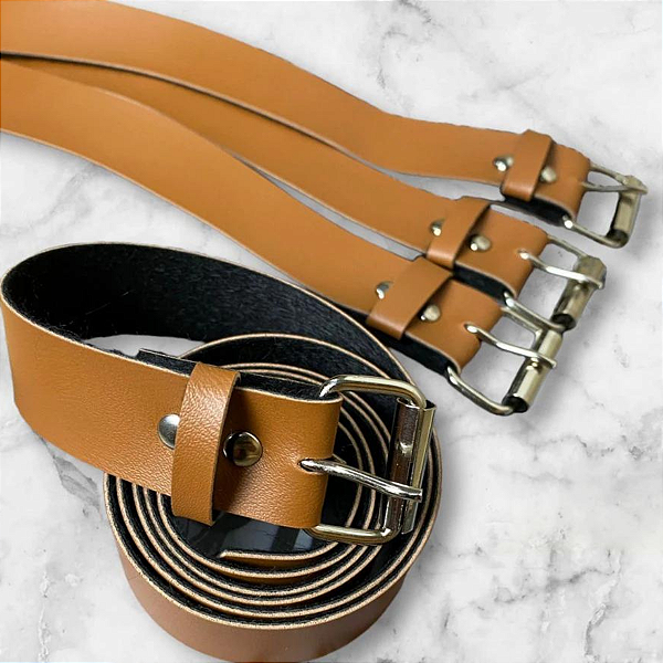 DUPLICADO - Cinto casual fivela quadrada marrom, tamanho G