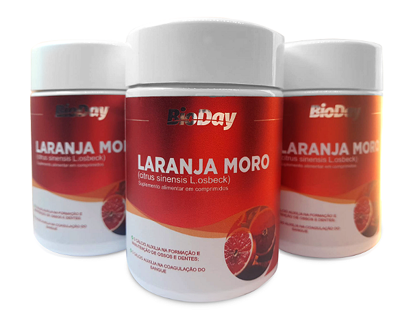 Laranja Moro (Citrus Sinenis) - Frasco 60 Comp. kit com 3 frasco.
