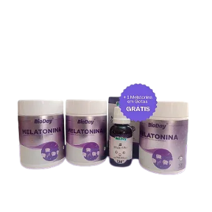 Combo de Melatonina Comprimidos 3 frascos + Melatonina Gotas grátis
