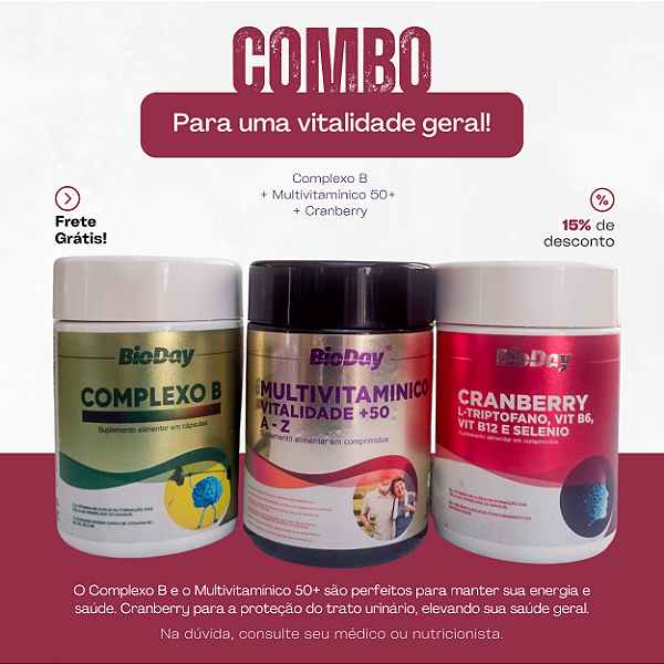 Complexo B + Multivitamínico 50+ + Cranberry