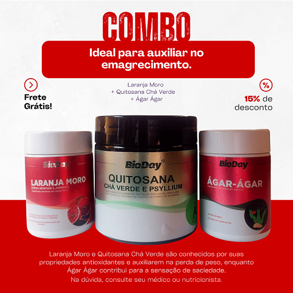 Laranja Moro + Quitosana Chá Verde + Ágar-Ágar