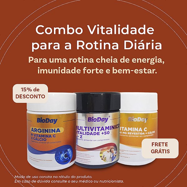 Vitalidade para a rotina diária (Arginina, Multivitamínico, Vitamina C)