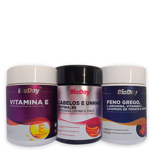 Beleza Capilar e Unhas para mulheres (Vitamina E, Cabelos e Unhas, Feno Grego)