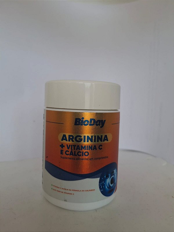 Arginina + Vitamina C e Cálcio - Frasco 60 Comp. 1 Unidade.