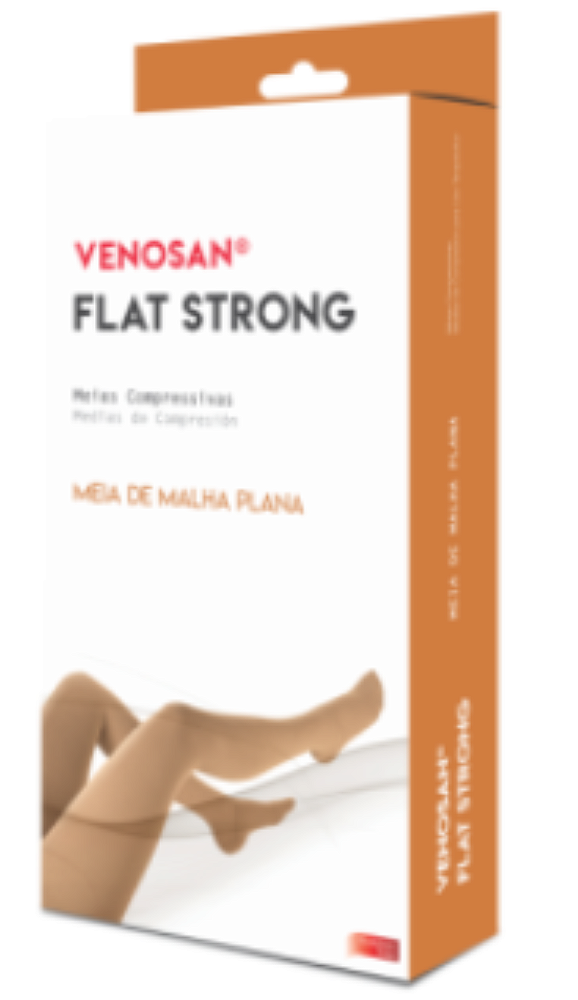 MEIA COMPRESS 3/4 AD PANTURRILHA 30-40 VENOSAN FLAT STRONG PÉ ABERTO