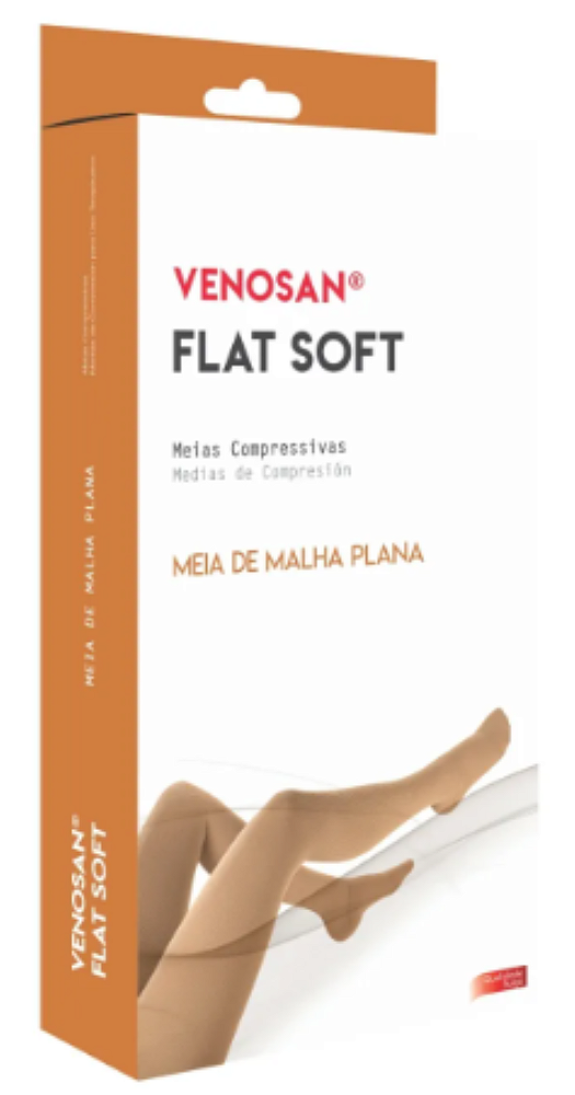 MEIA COMPRESS 3/4 PANTURRILHA 20-30 VENOSAN FLAT SOFT PÉ ABERTO