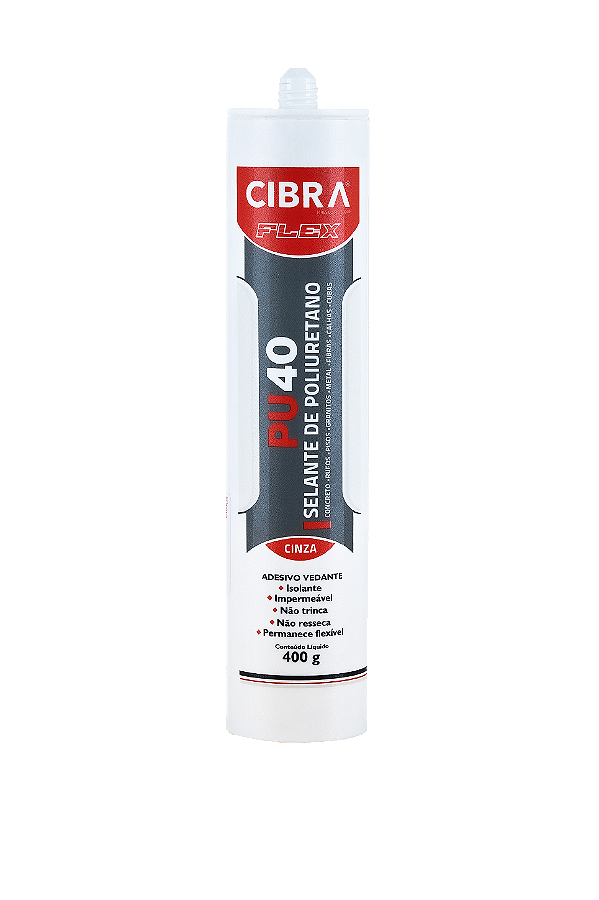 Kit 6 Selantes PU 40 Selante de Poliuretano Adesivo Vedante Cibra Flex Cinza