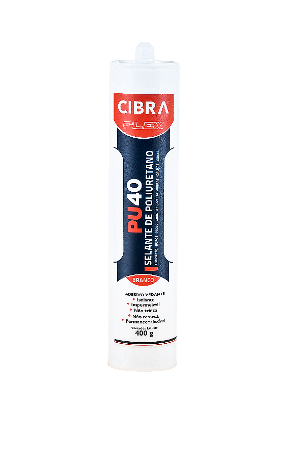 Kit 12 Selantes PU 40 Selante de Poliuretano Adesivo Vedante Cibra Flex Branco