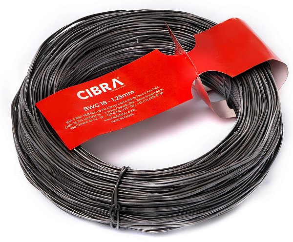ARAME RECOZIDO TORCIDO PRETO 1KG 18/1.25MM