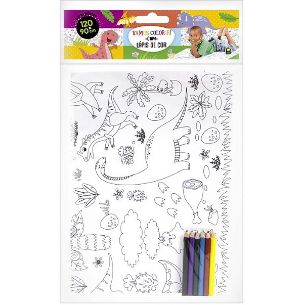 Livro-Pôster Para Colorir: Dinossauro